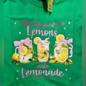 NEW Medium Green 'When Life Gives You Lemons' Lemonade Tee